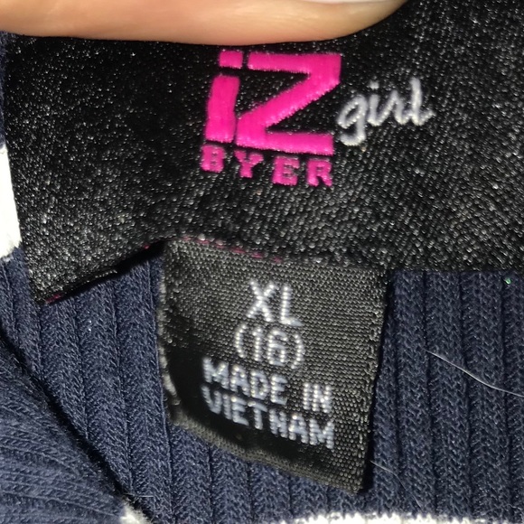 Cute kid/small teen navy blue and white dress - Picture 4 of 4